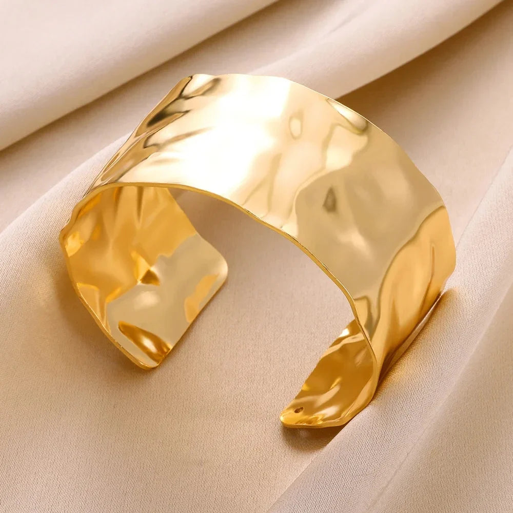 European and American cross-border shiny exquisite gold exaggerated wristband bracelet accessories
