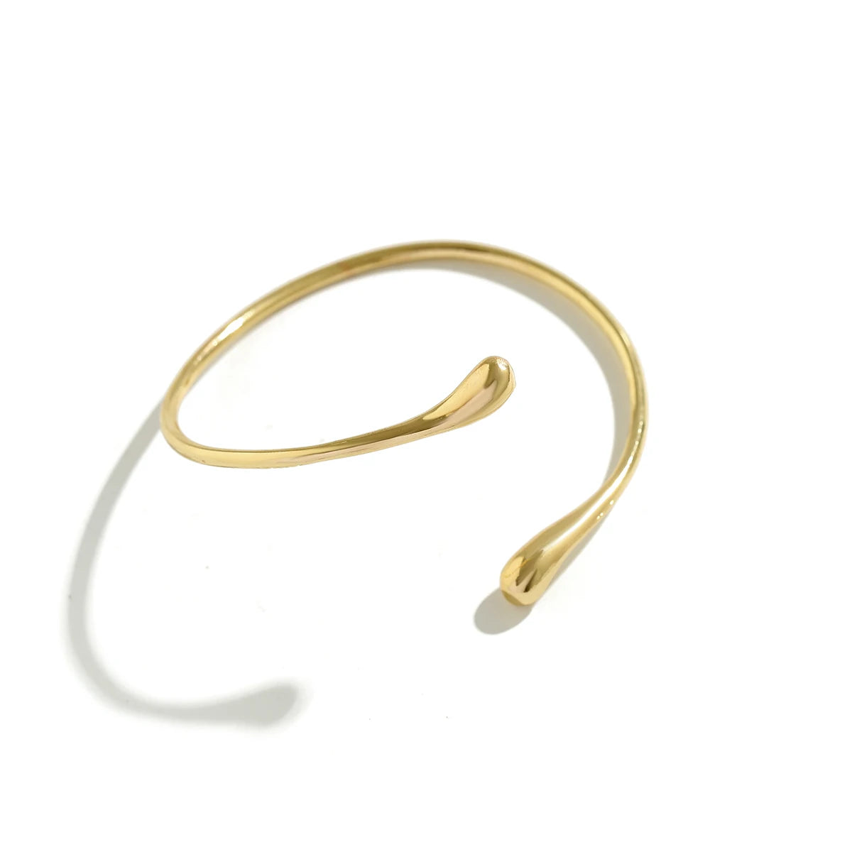 Golden Water Drop Open Cuff Bangle